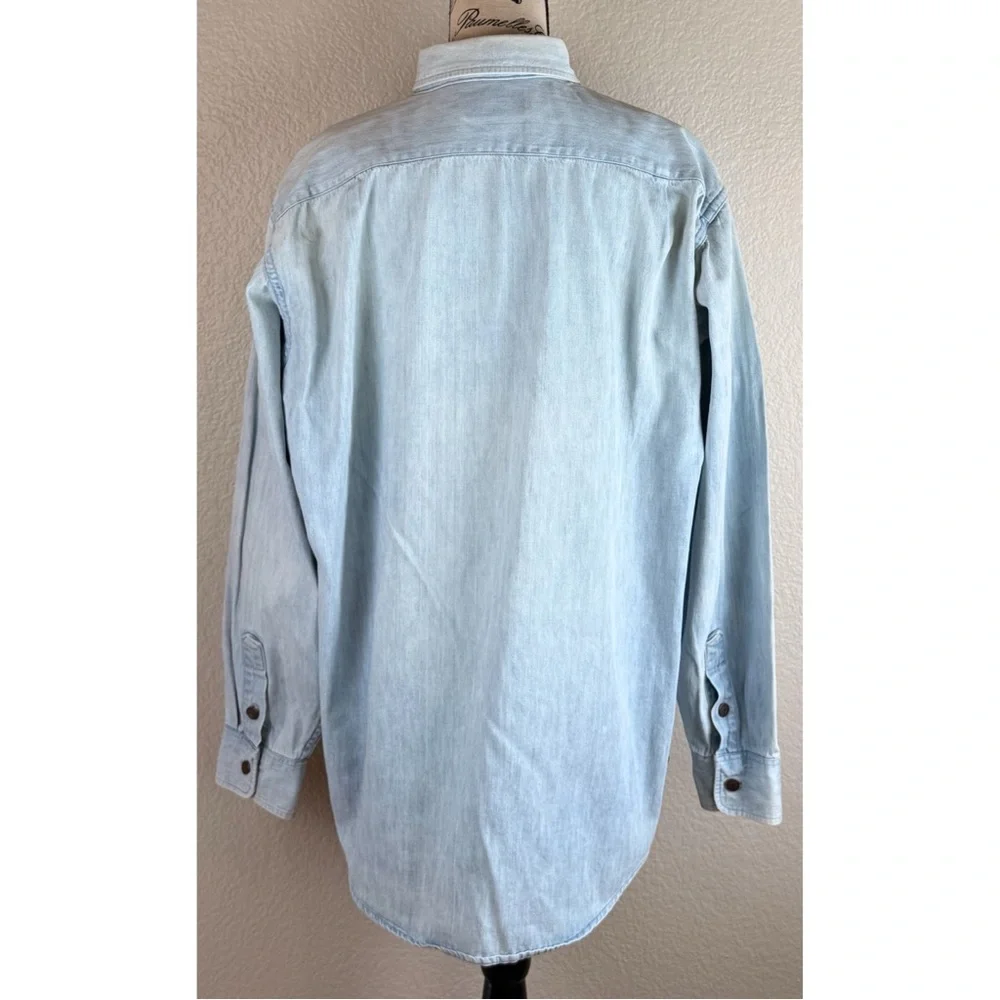 J Crew Vintage ‘Outfitters’ 80s 90s Men’s Chambray Button Down Shirt, size XL